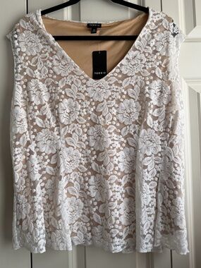 NWT Torrid sheer lace cap sleeve top. Size 00.